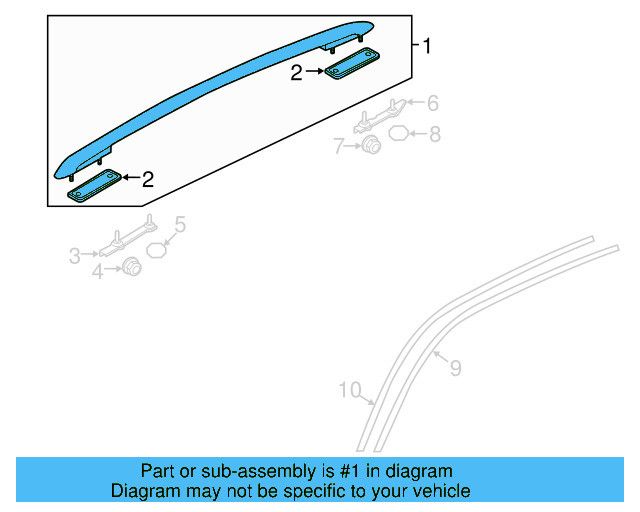 Roof Rail 7P6-860-044-B-STY - View 4