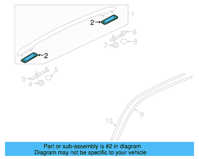 Roof Rail Gasket Set 7P6-898-182-A - View 3