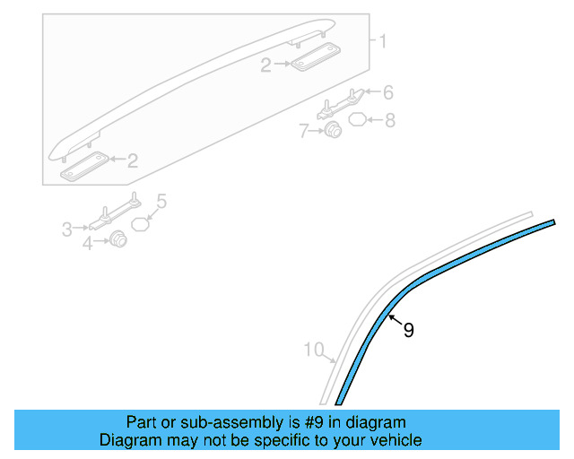 Drip Molding 7P6-854-513-B-9B9