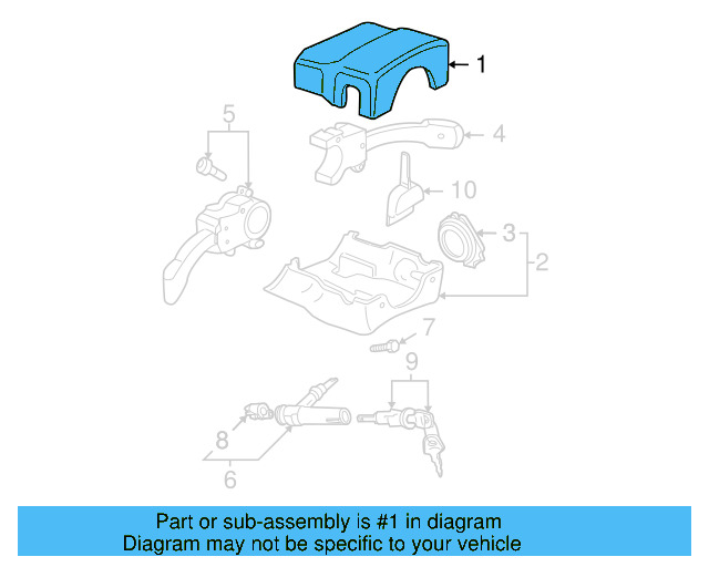 Upper Column Cover 1C0-858-565-C-62J - View 3