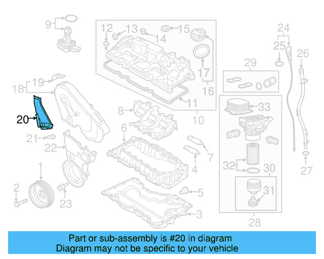 Center Timing Cover 04L-129-968-B