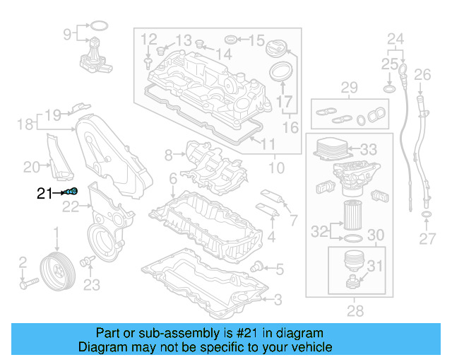 Lower Timing Cover Bolt WHT-005-821 - View 22