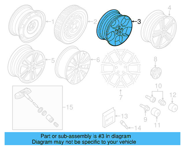 Wheel, Alloy 1K0-601-025-AE-88Z - View 7
