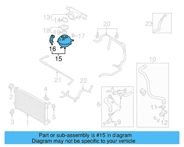 Engine Coolant Reservoir 1J0-121-407-F - View 11