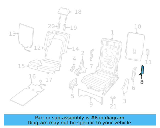 Seat Back Cover 3CN-881-805-S-VJJ