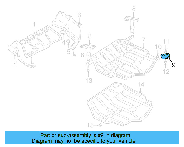 Skid Plate Rear Bracket 1J0-018-967-A - View 4