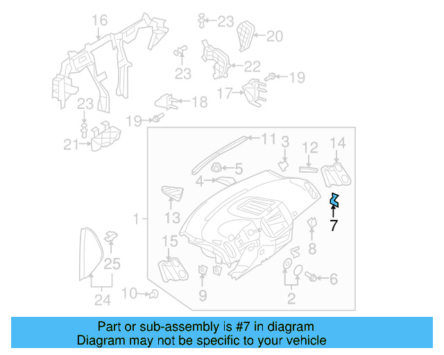 Instrument Panel Mounting Bracket 1K0-857-117-B - View 17