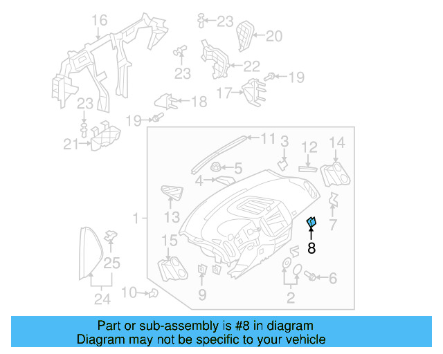 Instrument Panel Retainer N-910-532-01 - View 5