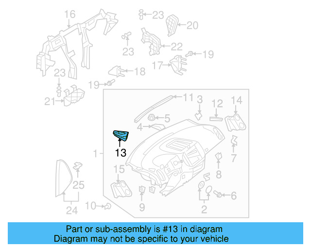 Air Vent Grille 5N0-819-705-B-81U - View 5
