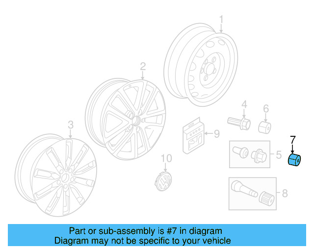 Wheel Bolt Cover 3C0-601-173-9B9 - View 28