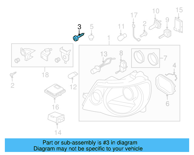 Headlamp Assembly Screw N-911-080-01 - View 3