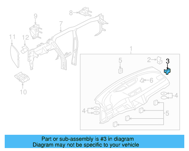 Instrument Panel Retainer Clip 3B5-867-208-A - View 11