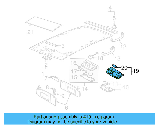 Interior Lamp 3B0-947-291-B-95T - View 20