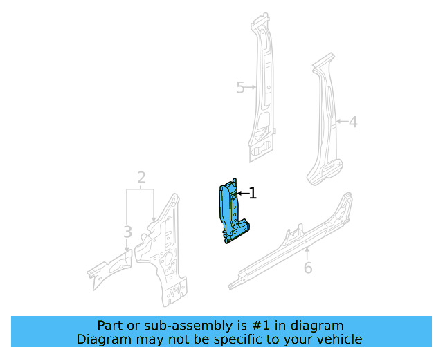 Hinge Pillar Reinforced 2GJ-809-203 - View 3