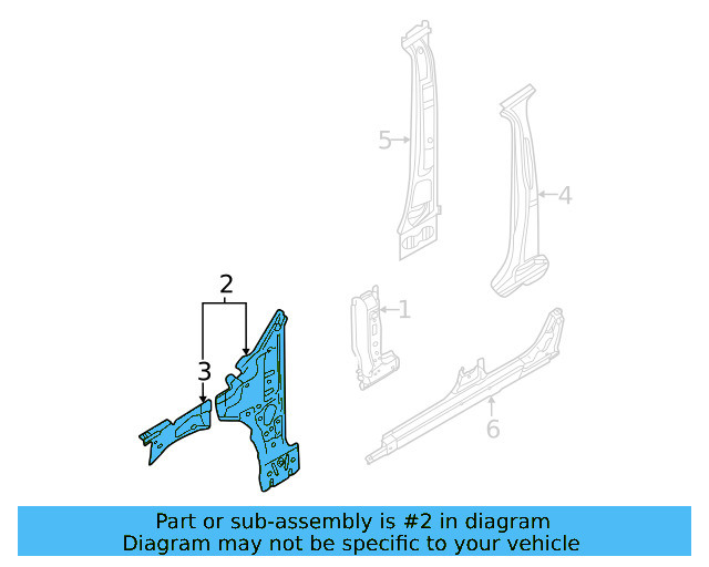 Inner Hinge Pillar 2GJ-802-124 - View 2