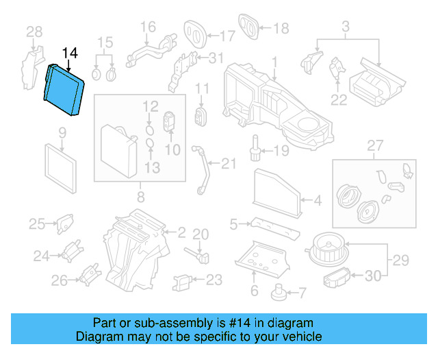 Heater Core 3C0-819-031-A - View 20
