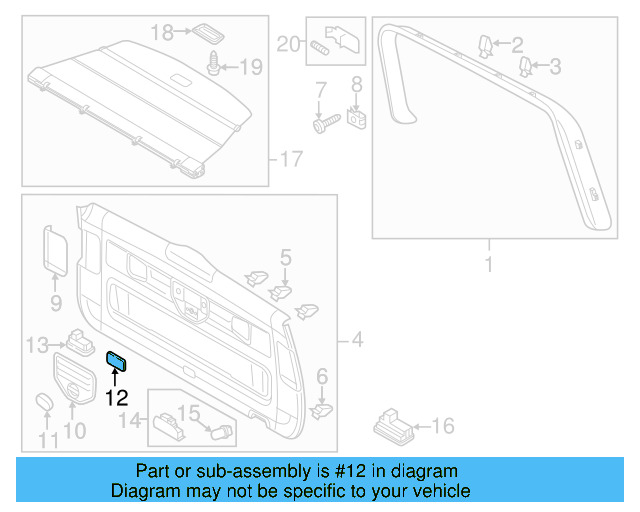 Lower Center Pillar Trim Clip 4A0-867-276-B - View 157