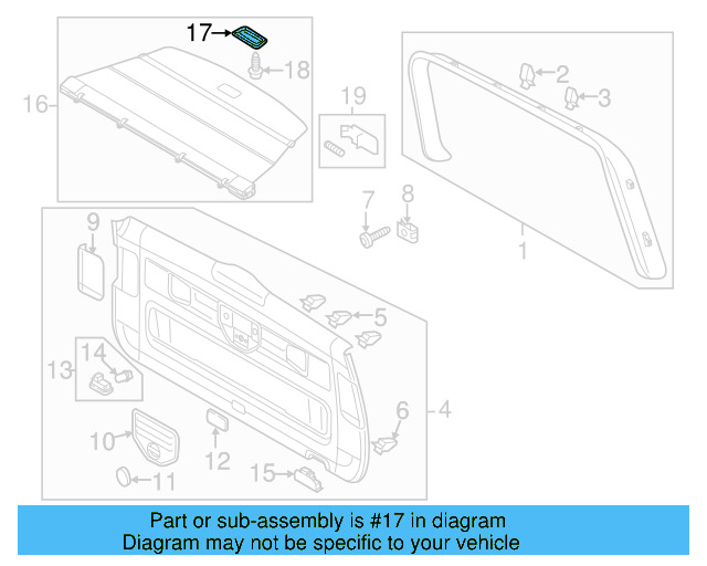 Lower Center Pillar Trim Clip 4A0-867-276-B - View 13