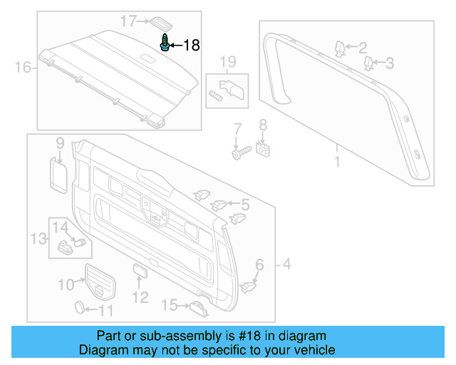Upper Center Pillar Trim Clip 4B0-867-276-A - View 43