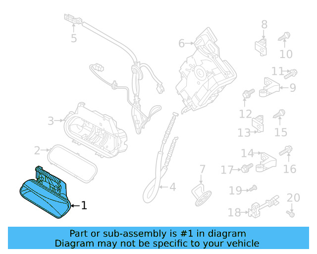 Handle, Outside 11A-837-205-BR-GRU - View 3