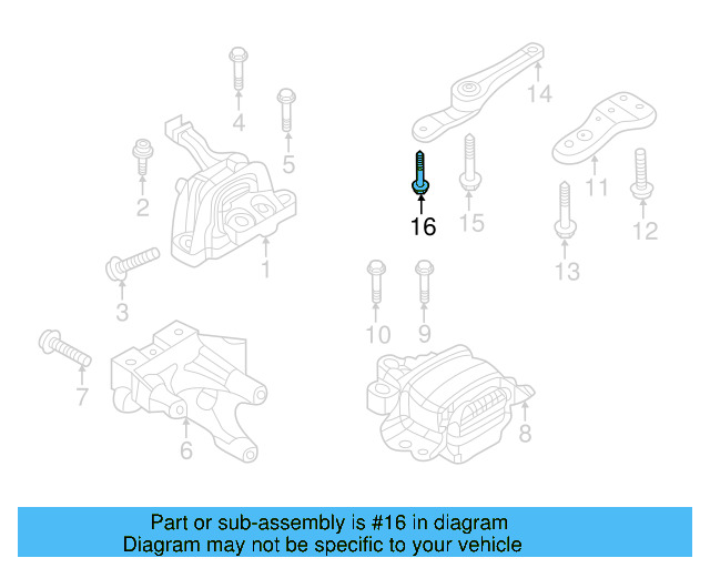 Rear Support Mount Bolt N-107-848-01