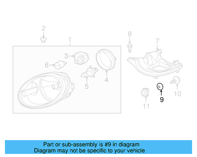 Headlamp Assembly Adapter 1K8-941-297 - View 26