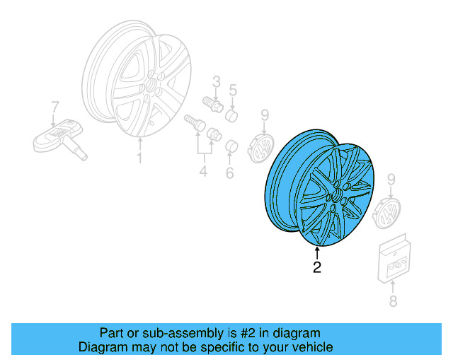 Wheel, Alloy 1K0-601-025-CQ-8Z8 - View 21