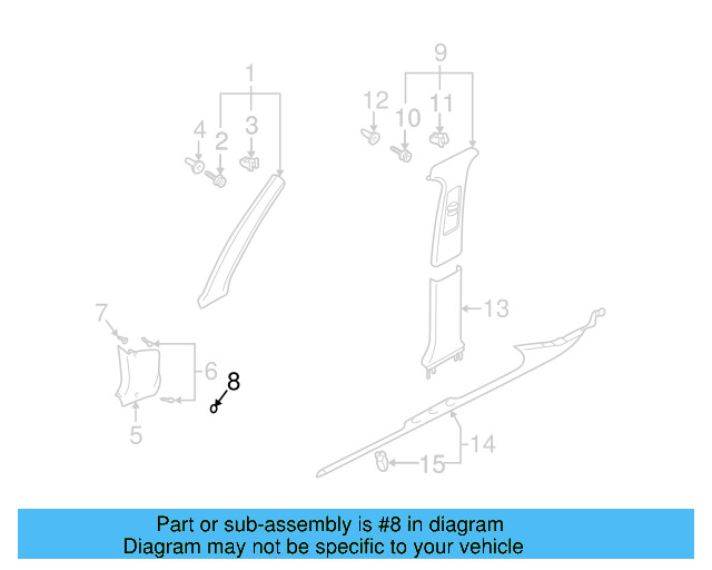 Center Pillar Trim 3B0-867-244-D-2XP - View 7