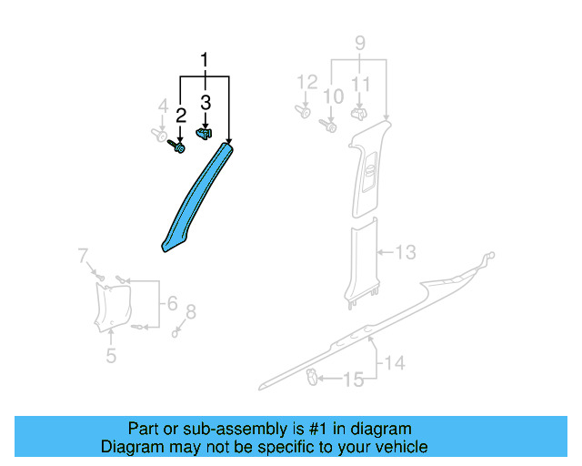 Windshield Pillar Trim 3B0867352A2XP