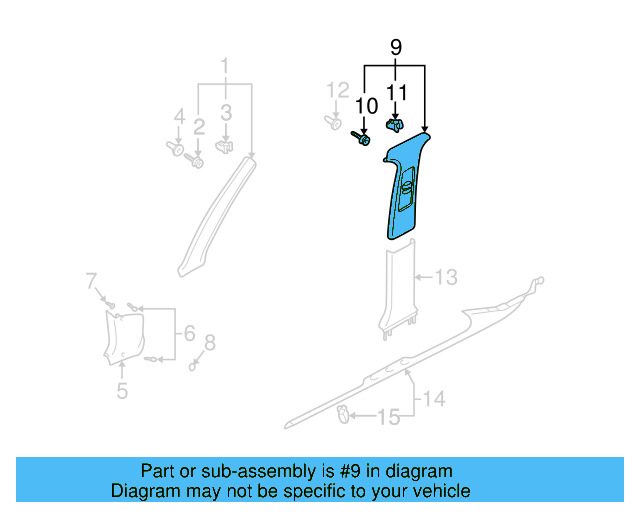Lower Center Pillar Trim 3B0-867-297-E-71N