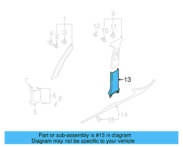 Lower Center Pillar Trim 3B0-867-297-E-7G8