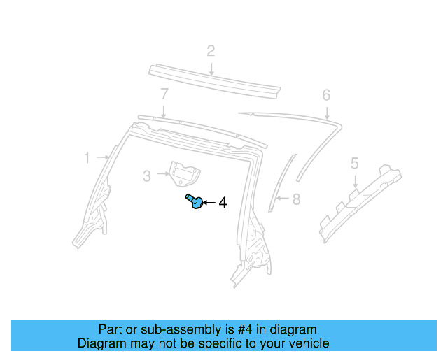Mirror Support Screw N-014-093-3 - View 3