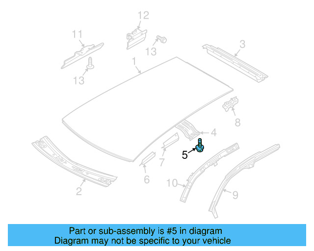 Roof Bow Bolt N-908-501-02 - View 2