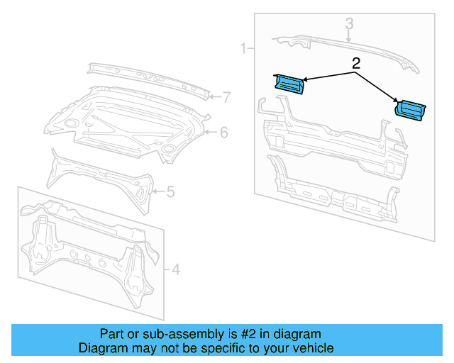 Rear Body Panel Rear Bracket 1E0-813-307 - View 3