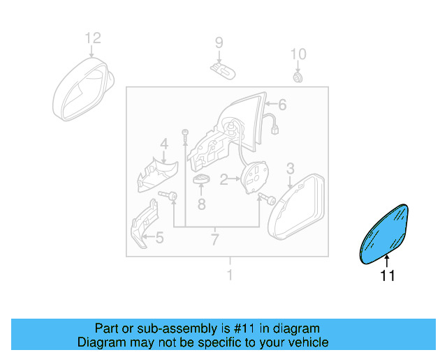 Mirror Glass 3C0-857-522-R