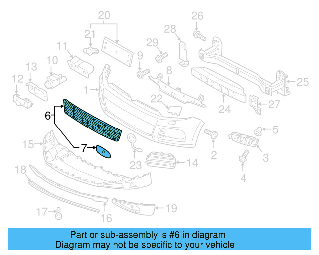 Lower Grille 7P6-853-671-E-RYP - View 14