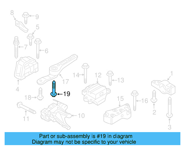 Rear Support Mount Bolt N-105-131-02 - View 14