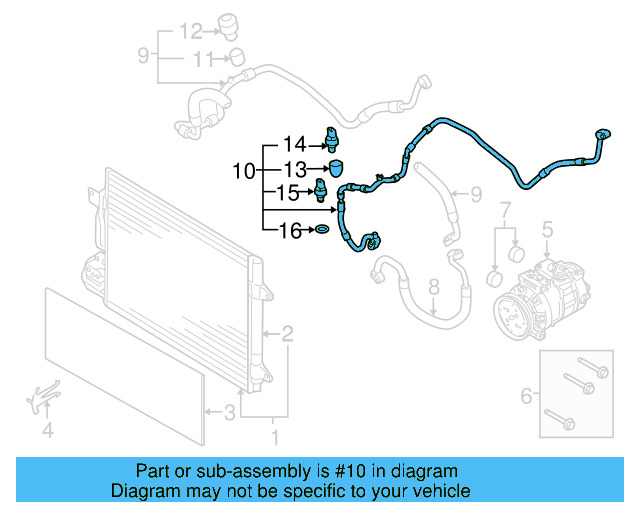Discharge Hose 1K0-820-721-CA - View 2