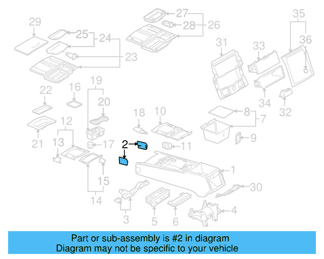 Console Body Cap 7L6-864-437-A-6C3 - View 8