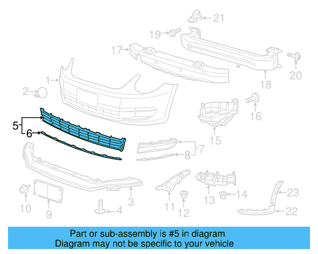 Lower Grille 5C5-853-671-AA-ZLL - View 5
