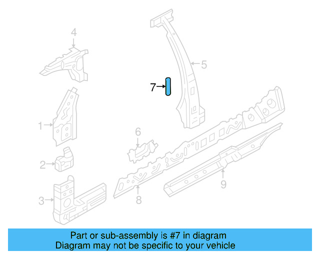 Pillar Reinforced 3B0-809-204-B - View 7