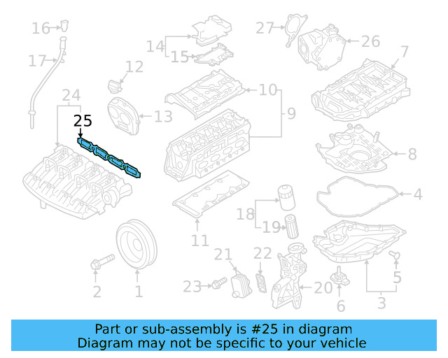 Engine Intake Manifold Gasket 06K-129-717-A - View 4