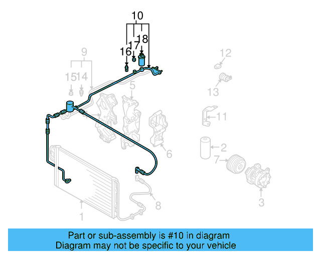 A/C Refrigerant Liquid Hose 1J1-820-741-B - View 4