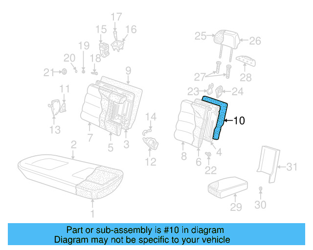Seat Back Panel 3B9-885-753-B-5EY - View 8