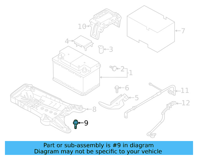Battery Tray Bolt N-912-070-01 - View 5