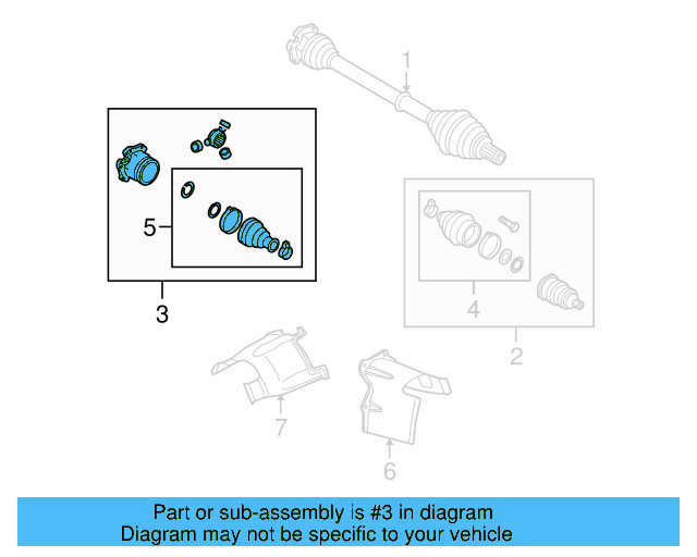Inner Joint Assembly 3D0-498-103-A - View 2