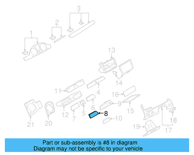 Trim Bezel 3C0-858-342-R-3H5 - View 8