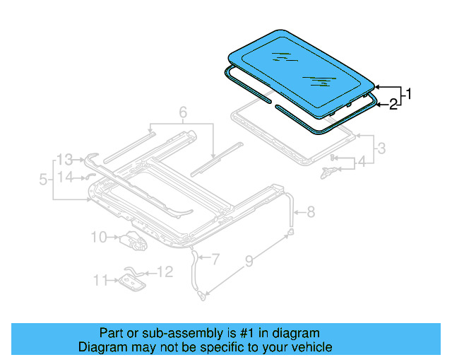 Sunroof Glass 4B0-877-071-H - View 2