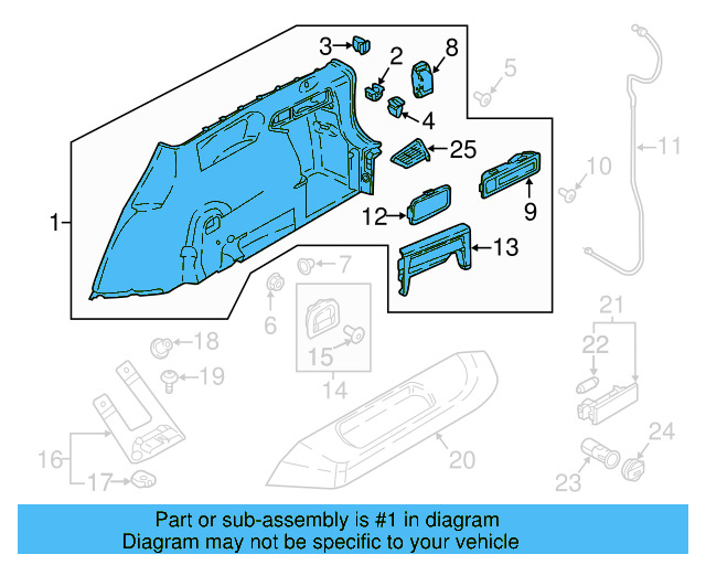 Upper Quarter Trim 5NN-867-288-RM5 - View 7