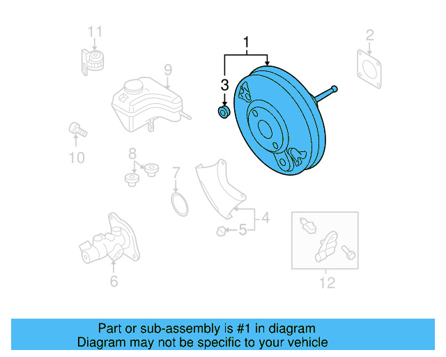 Power Brake Booster 1K1614106T - View 3